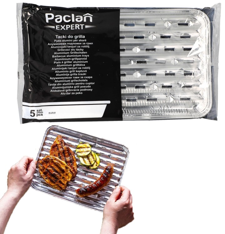 Tacka grillowa aluminium Paclan prostokątna 34 x 22 cm 5 szt