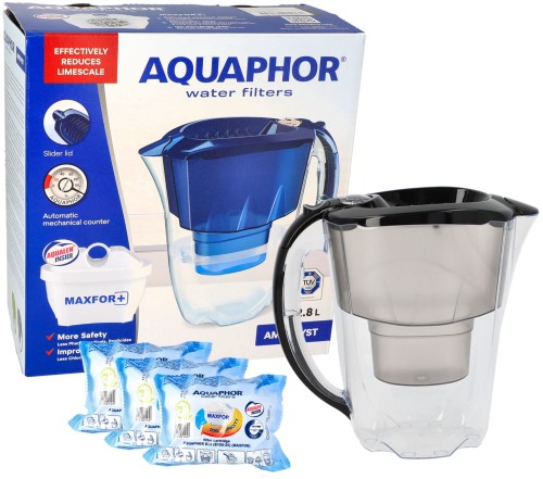 Dzbanek do wody Aquaphor Amethyst 2,8 l czarny + 3x filtr