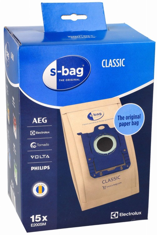 Worki do odkurzacza Electrolux E200SM S-BAG Classic oryginał x15 opakowanie widok 1