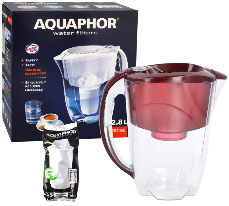 Dzbanek filtrujący Aquaphor Prestige 2,8 l wiśniowy + filtr A5