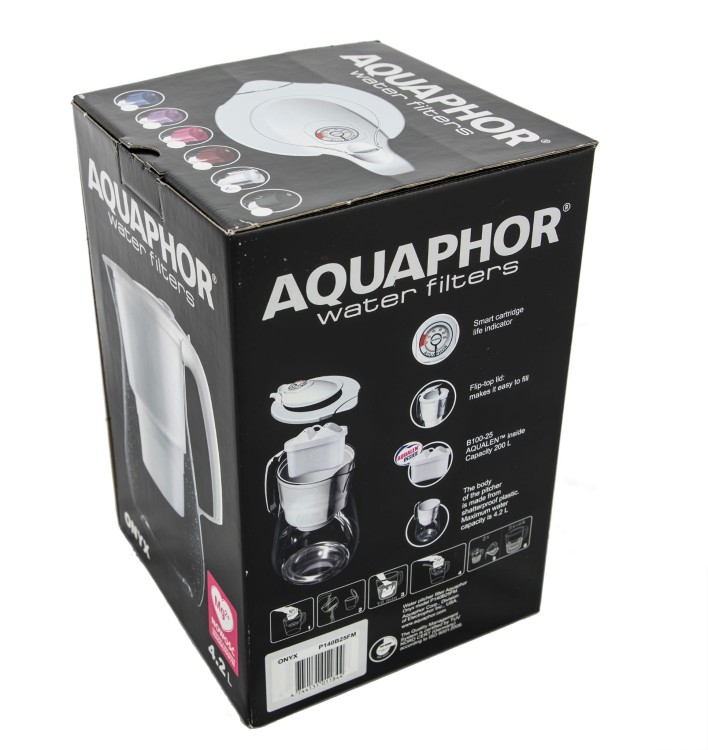 Dzbanek do wody Aquaphor biały Onyx 4.2l +1 filtr magnezowy opakowanie tył