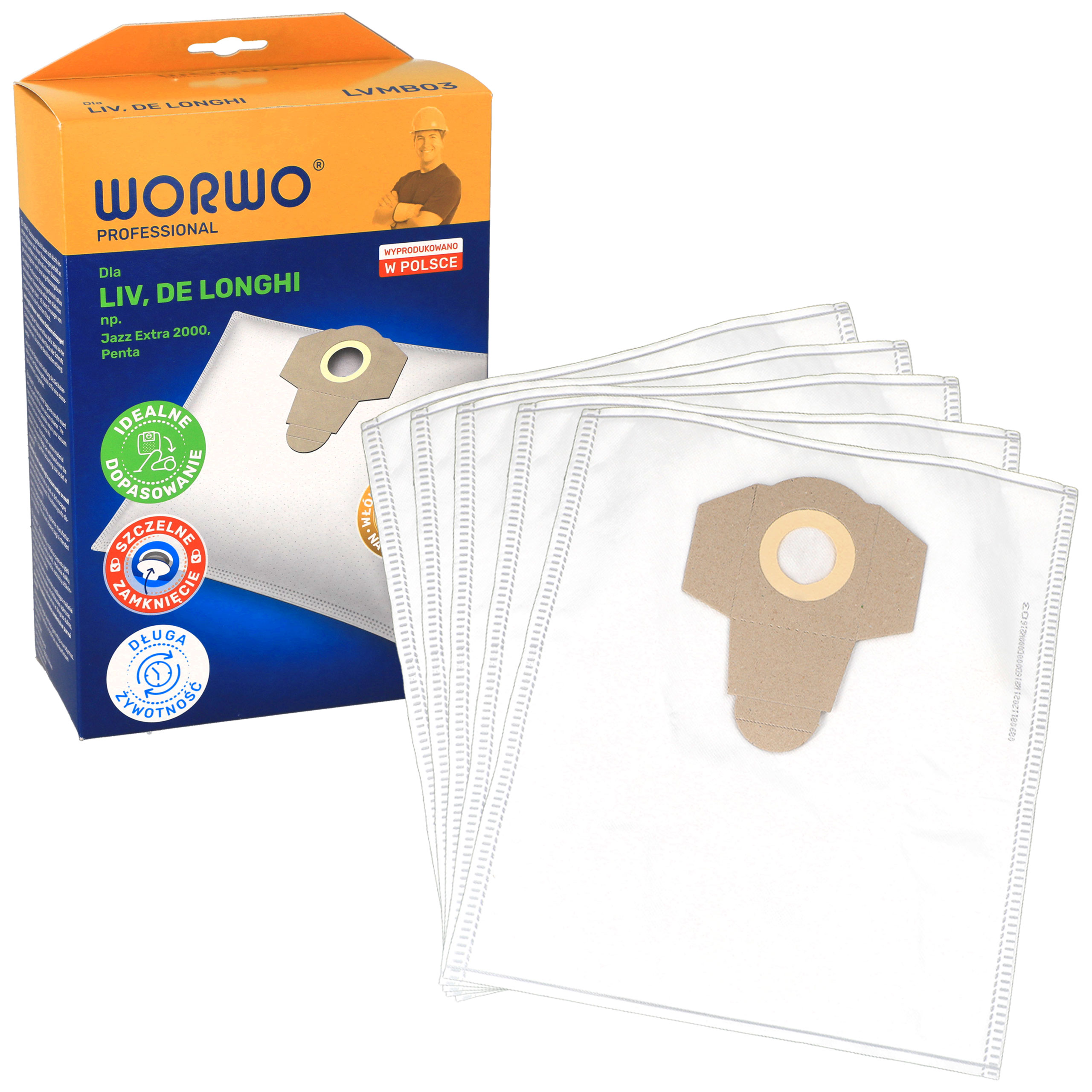 Worki do odkurzacza Liv Jazz 20 Einhel Worwo LVMB03K 5 szt