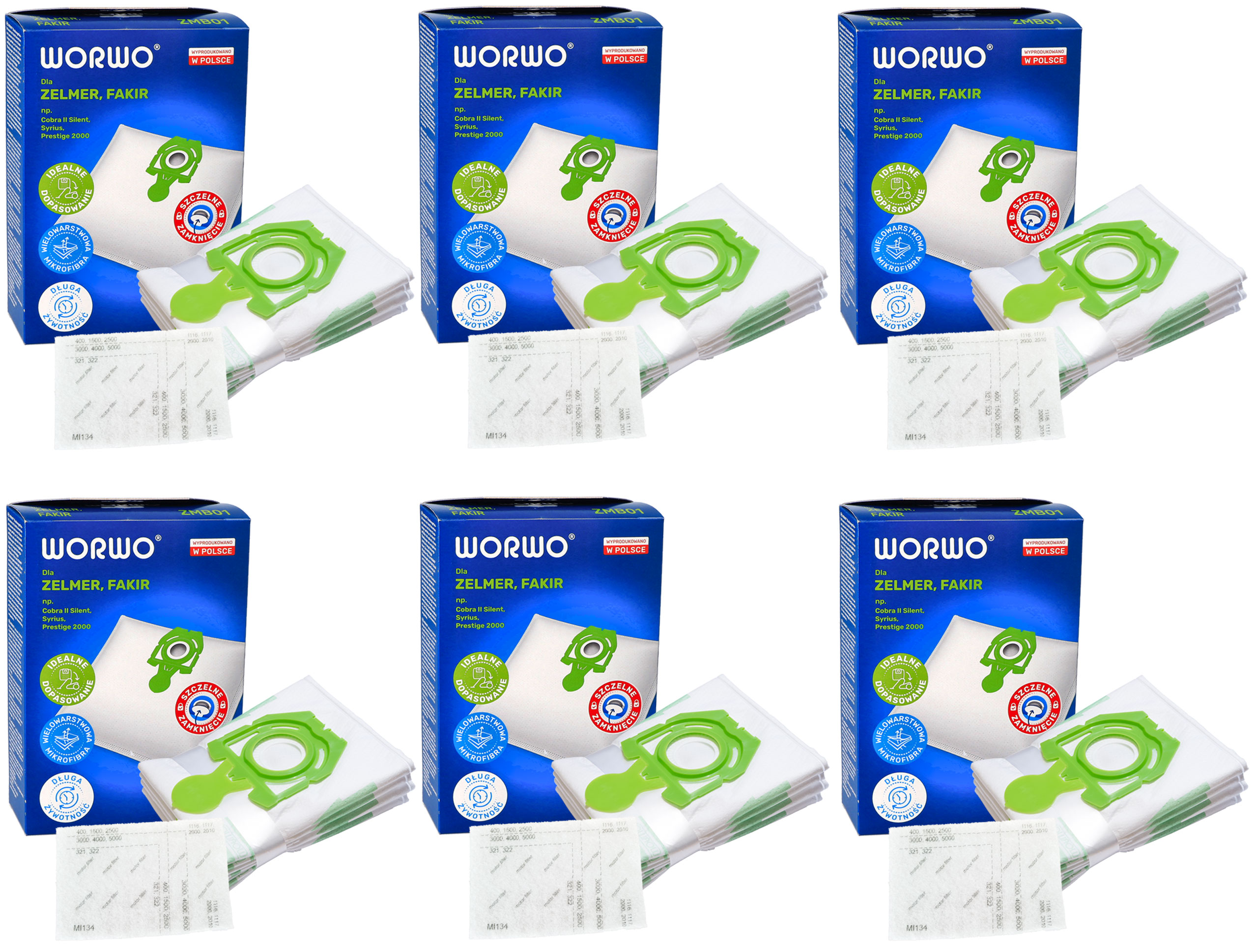 Worki do odkurzacza Zelmer 49.4100 Syrius Cobra II ZMB01K 24 szt