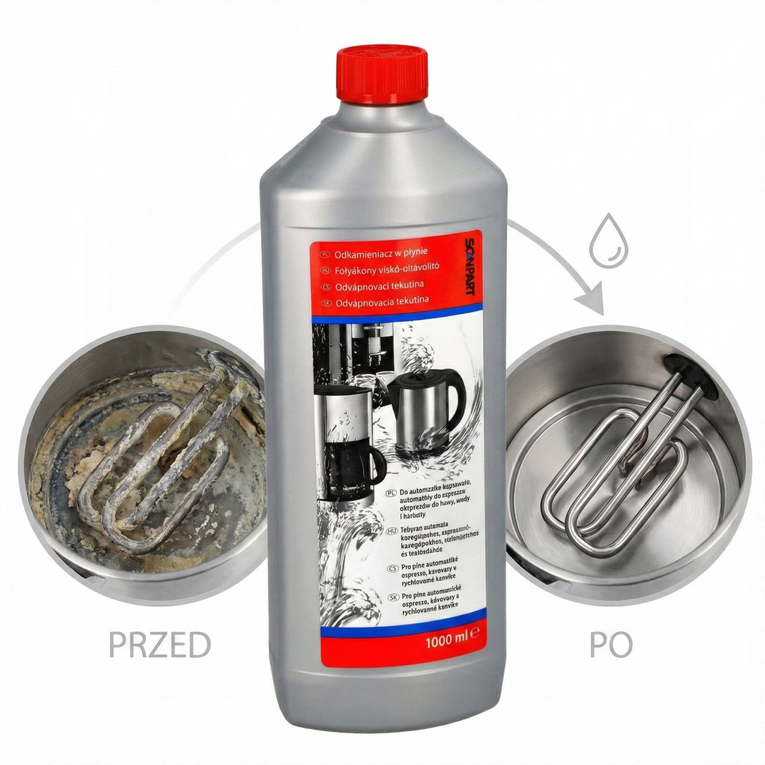 Odkamieniacz ScanPart do ekspresu Saeco Bosch Delonghi Krups 1000 ml