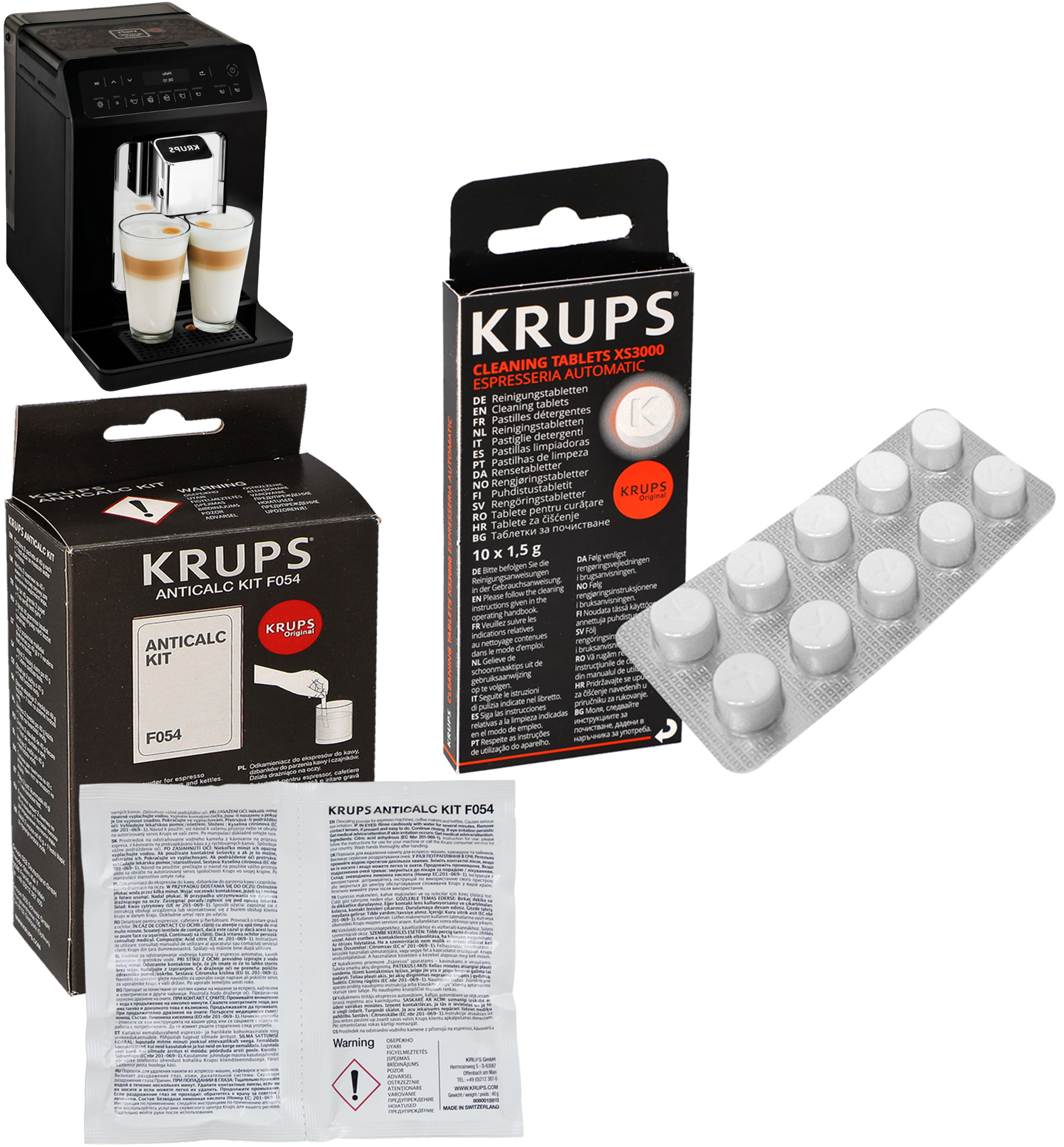 Odkamieniacz Krups F054 i Tabletki czyszczące Krups XS3000