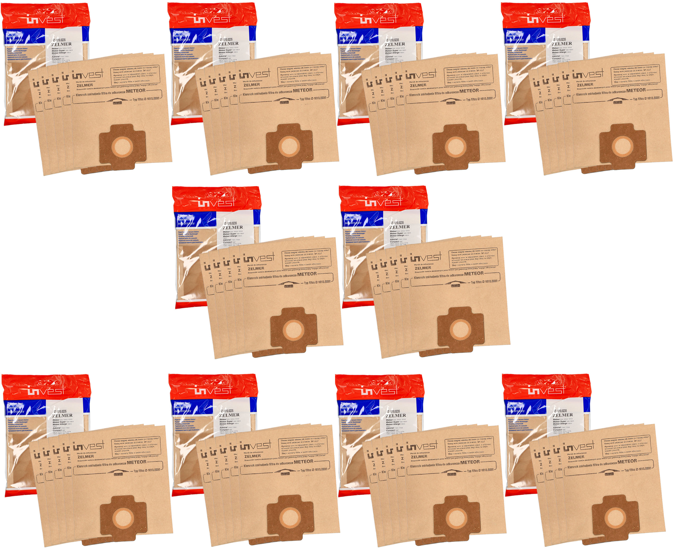 Worki do odkurzacza Zelmer Meteor Admiral Compact 1010 Z05 50 szt