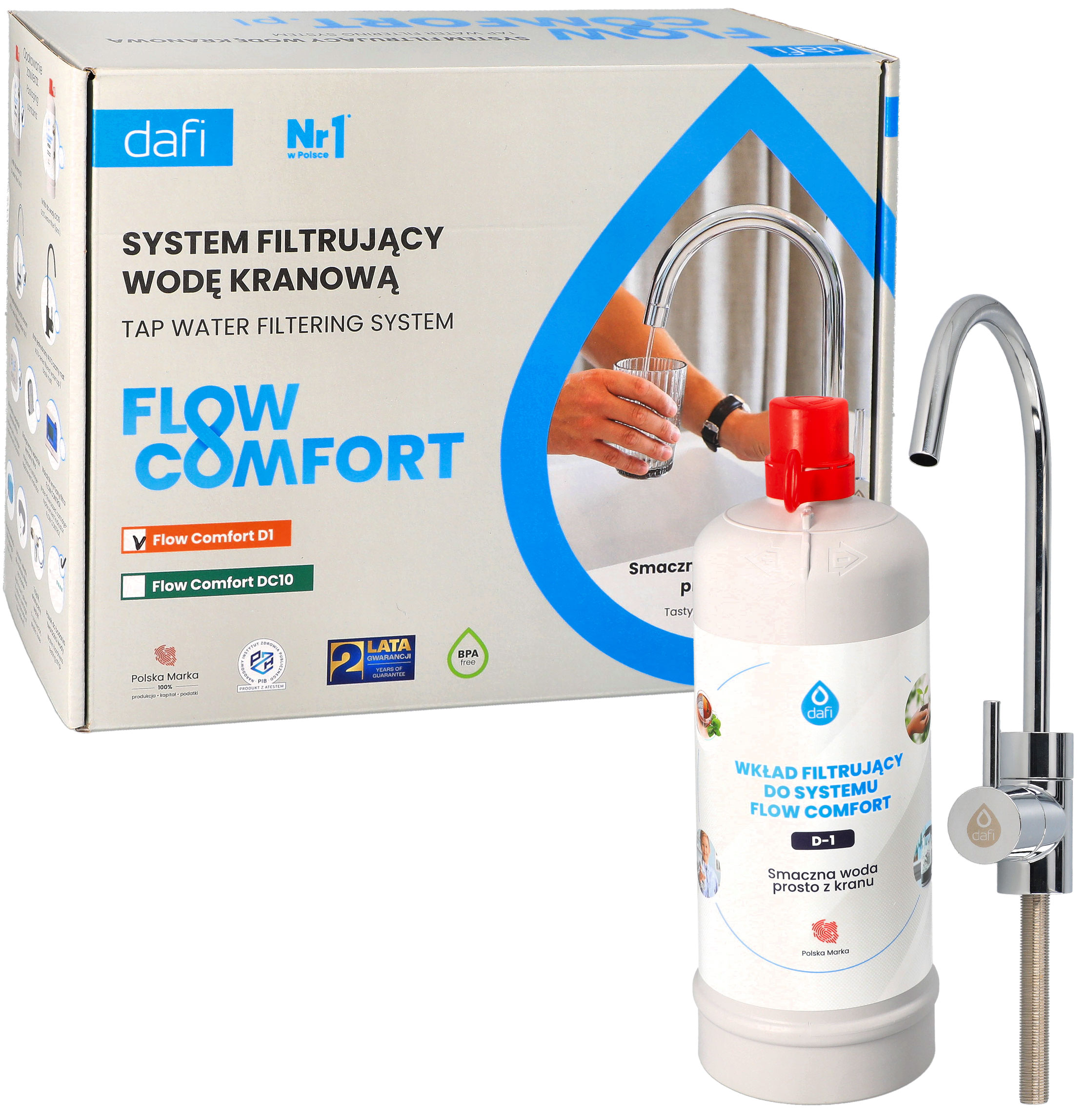 System filtracyjny do wody wodociągowej Dafi Flow Comfort z filtrem D-1