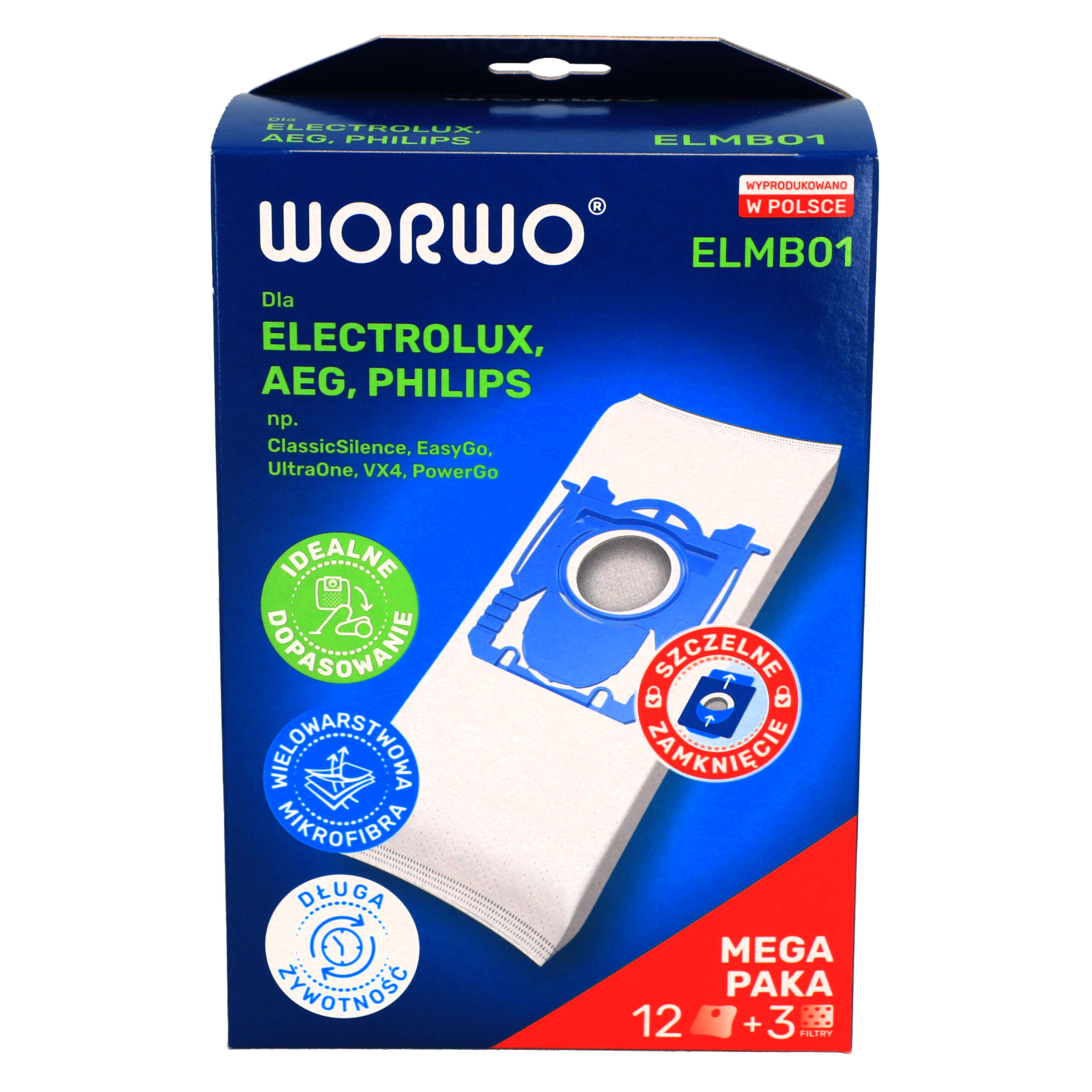 12x Worki do odkurzacza Electrolux Philips typ S-BAG + 3x filtr