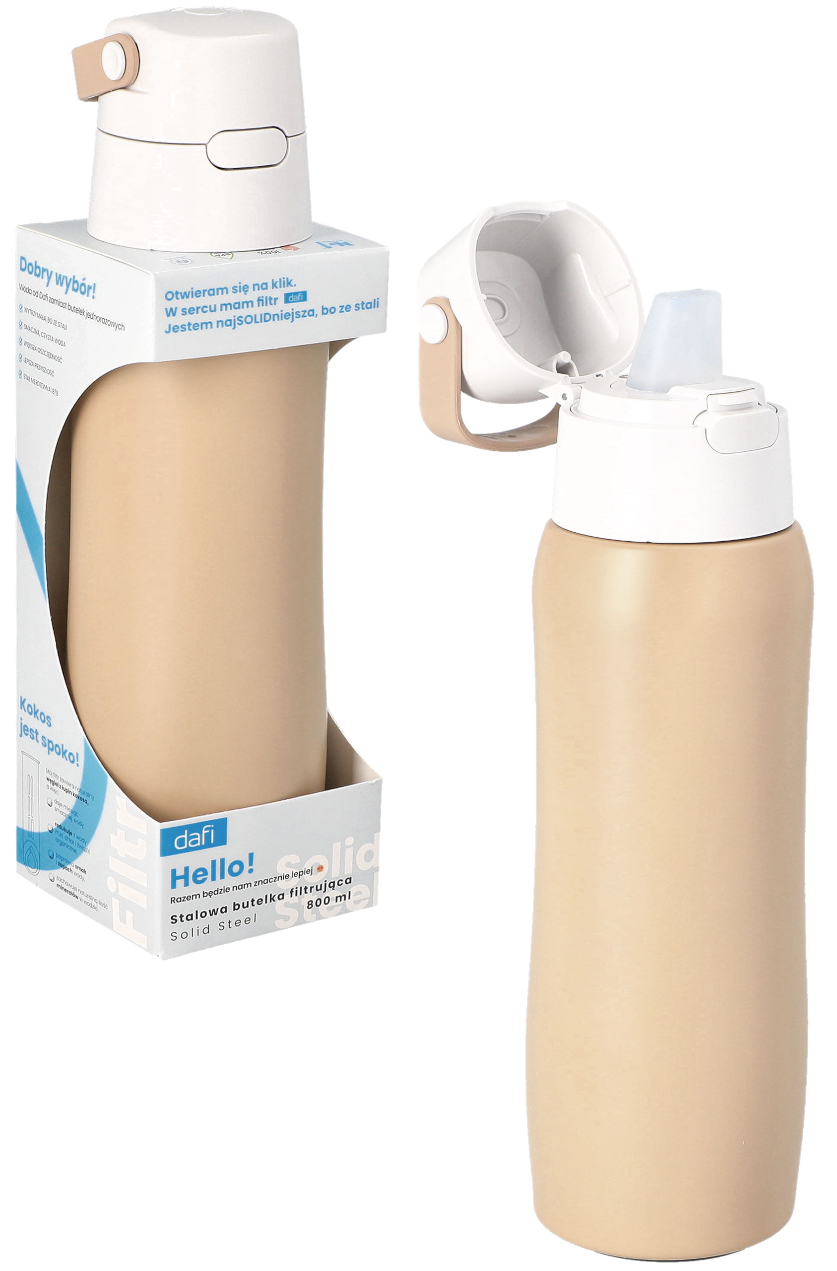 Butelka termiczna Bidon z filtrem Dafi Solid Steel Cold Cappuccino 800 ml