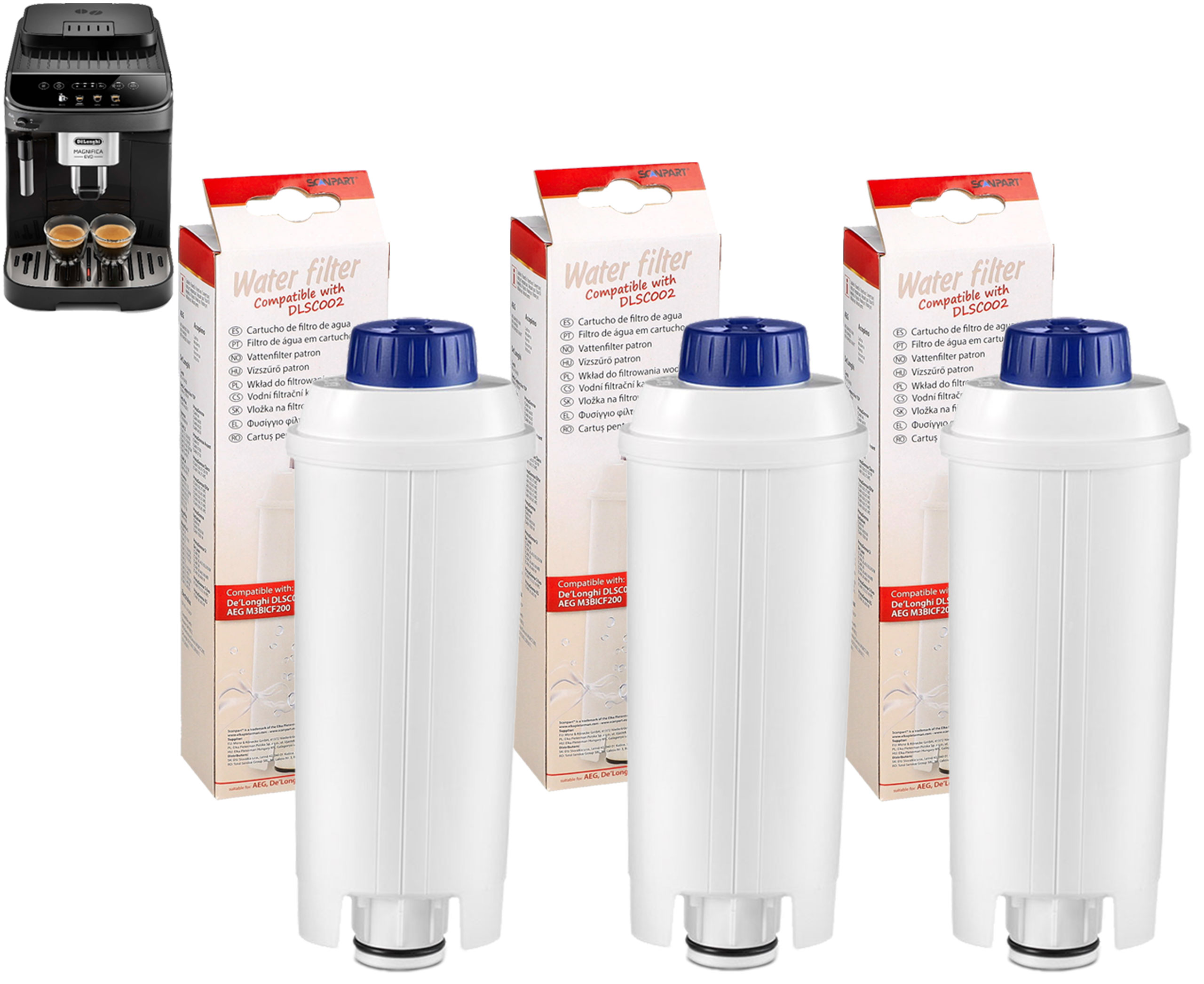 Filtr wody Scanpart do ekspresu Delonghi DLSC002 3 szt