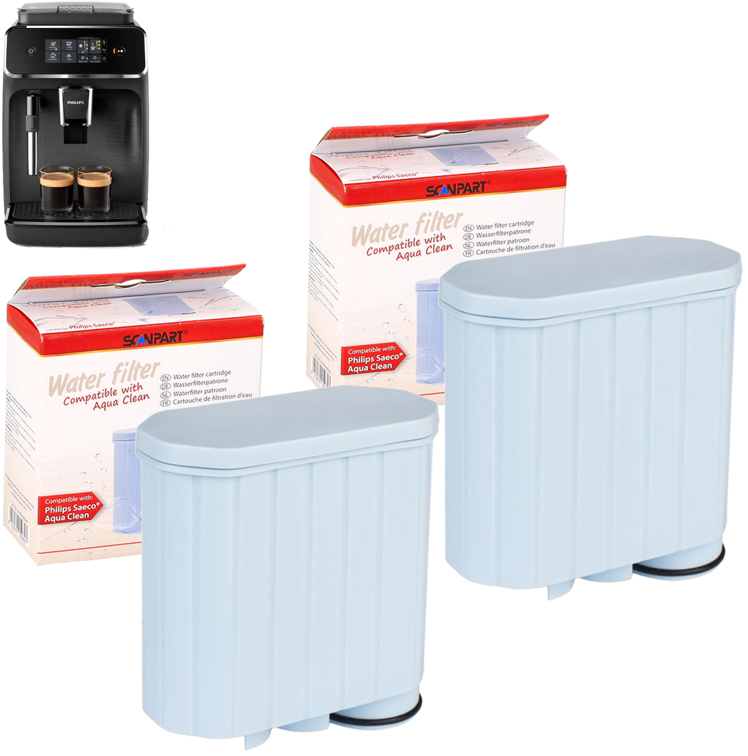 Filtr wody ekspresu Philips AquaClean seria 2200 3200 1200 Scanpart 2 szt