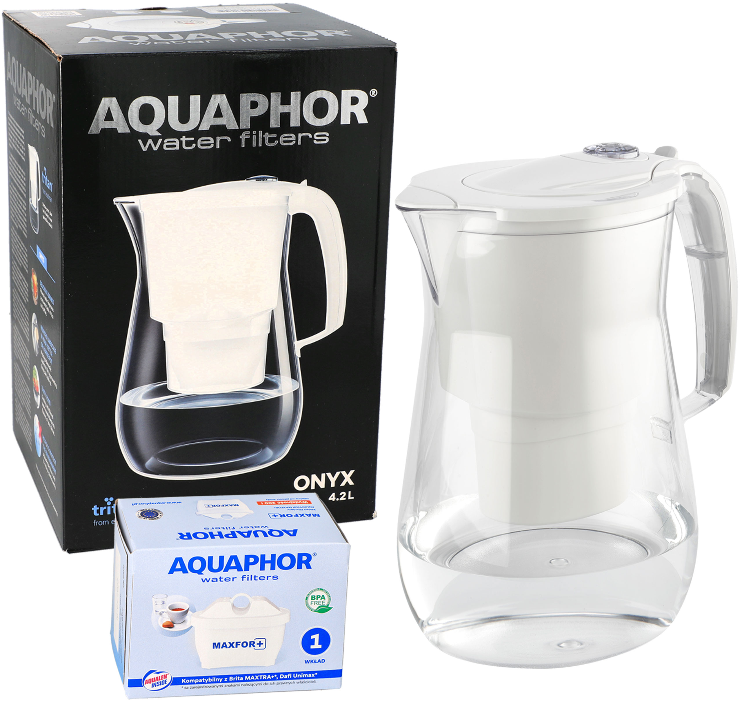 Dzbanek filtrujący wodę Aquaphor Onyx biały 4.2 l + filtr