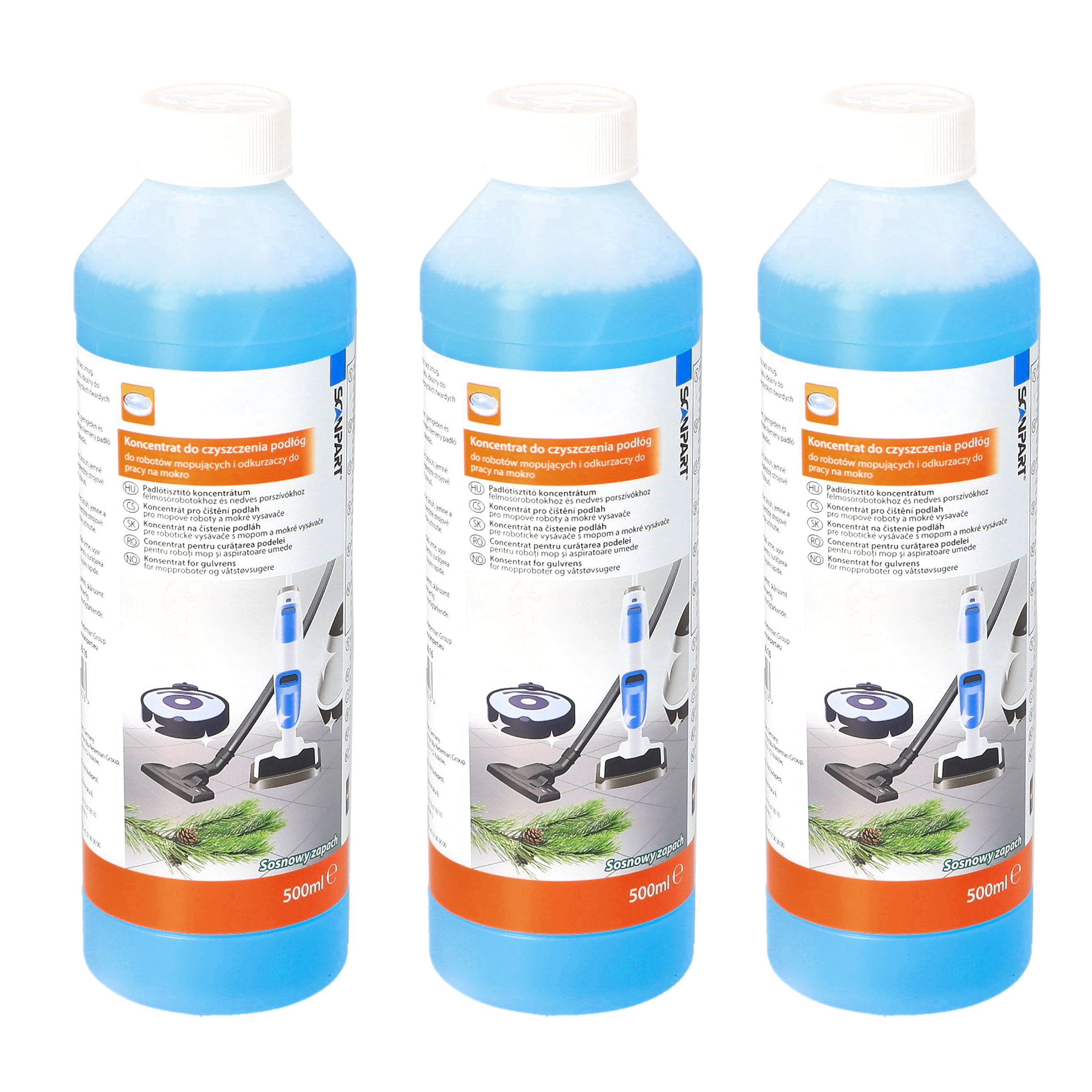 Płyn do robota mopującego do podłóg 3x 500 ml