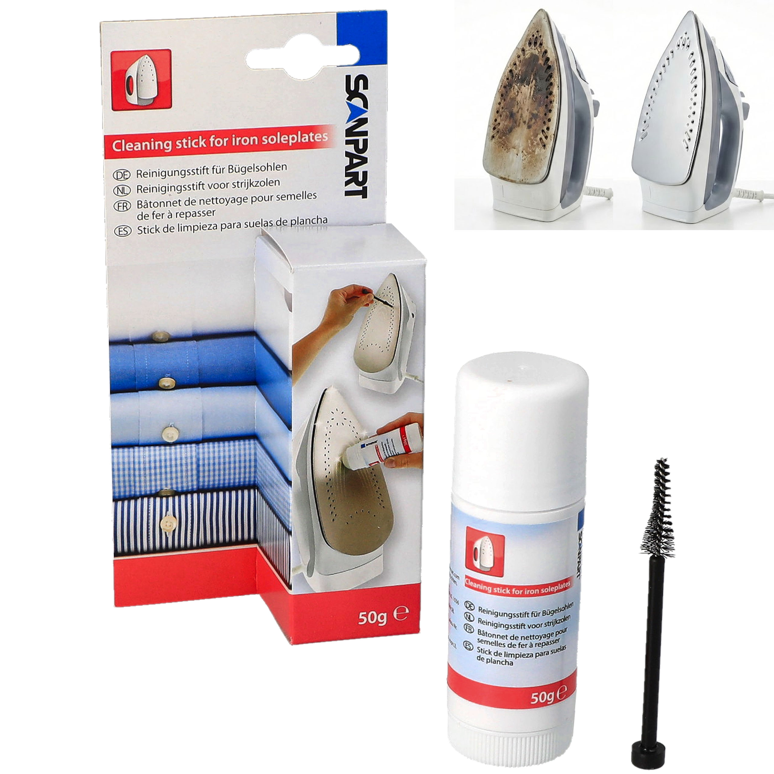 Sztyft i szczoteczka do czyszczenia stopy żelazka preparat środek 50g