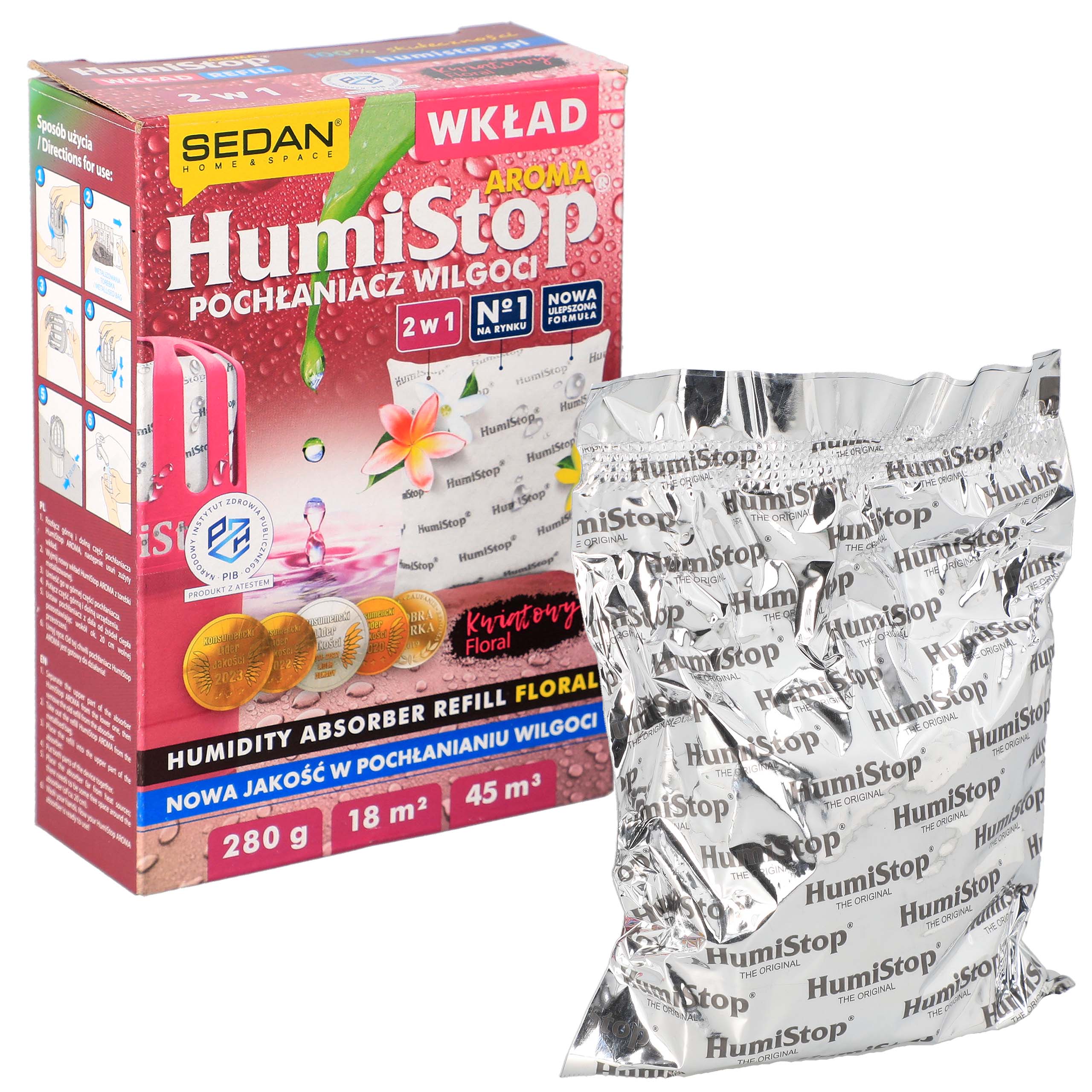 Wkład do pochłaniacza wilgoci HumiStop 280g kwiatowy Sedan