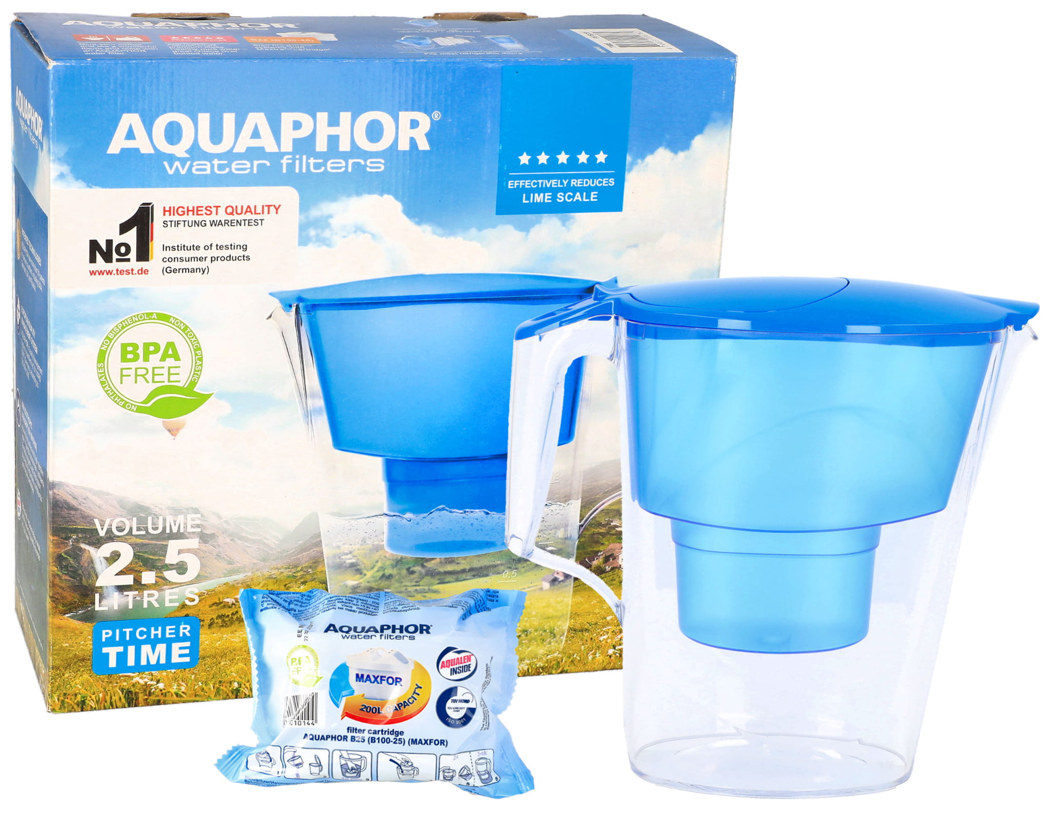 Dzbanek filtrujący Aquaphor Time niebieski 2,5 l + filtr Maxfor+