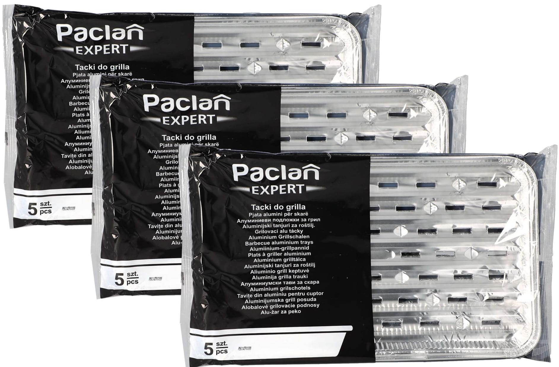 Tacka grillowa aluminium Paclan prostokątna 34 x 22 cm 15 szt