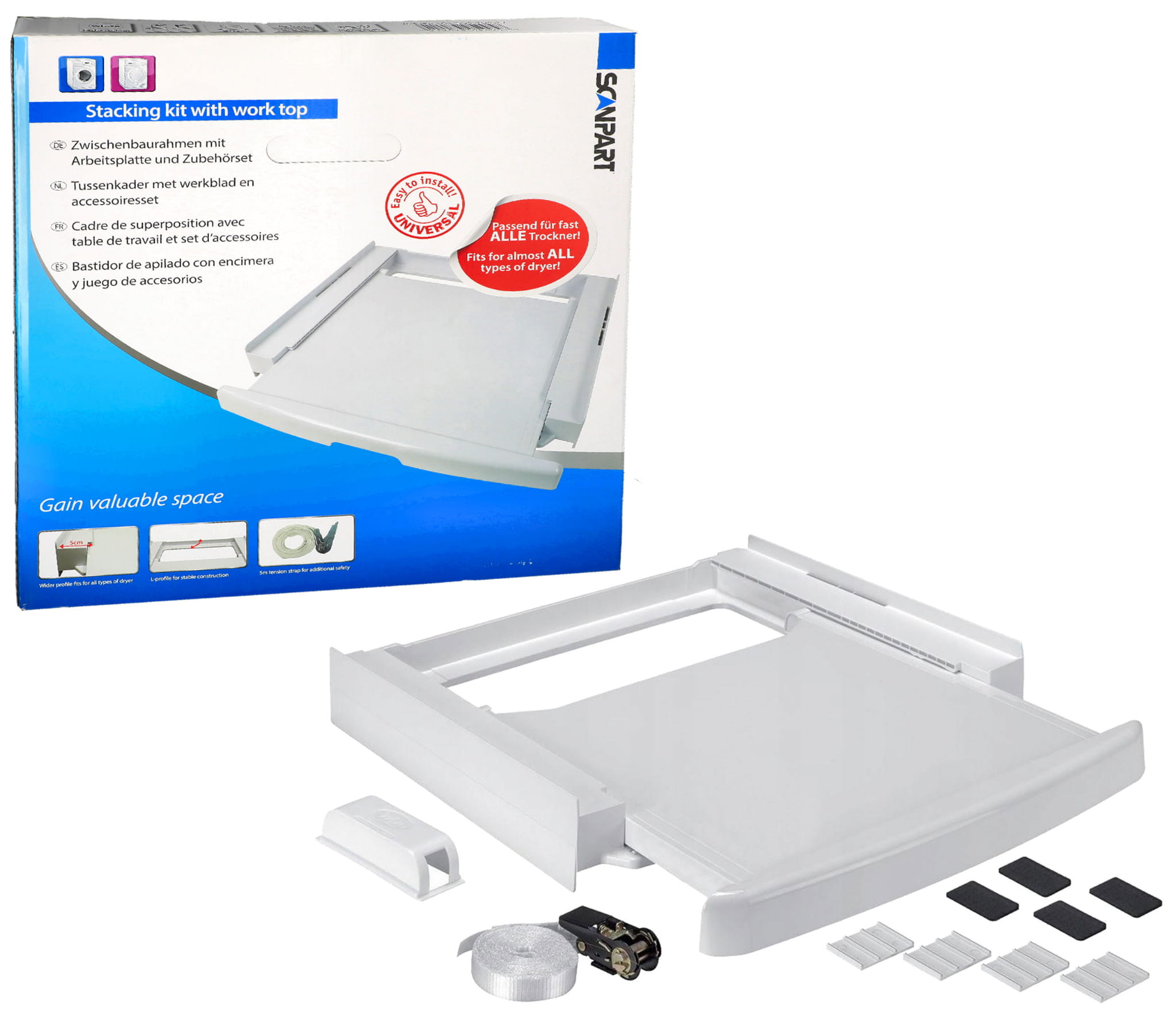 Łącznik pralki z suszarką z półką Scanpart Uniwersalny 60 x 60 cm